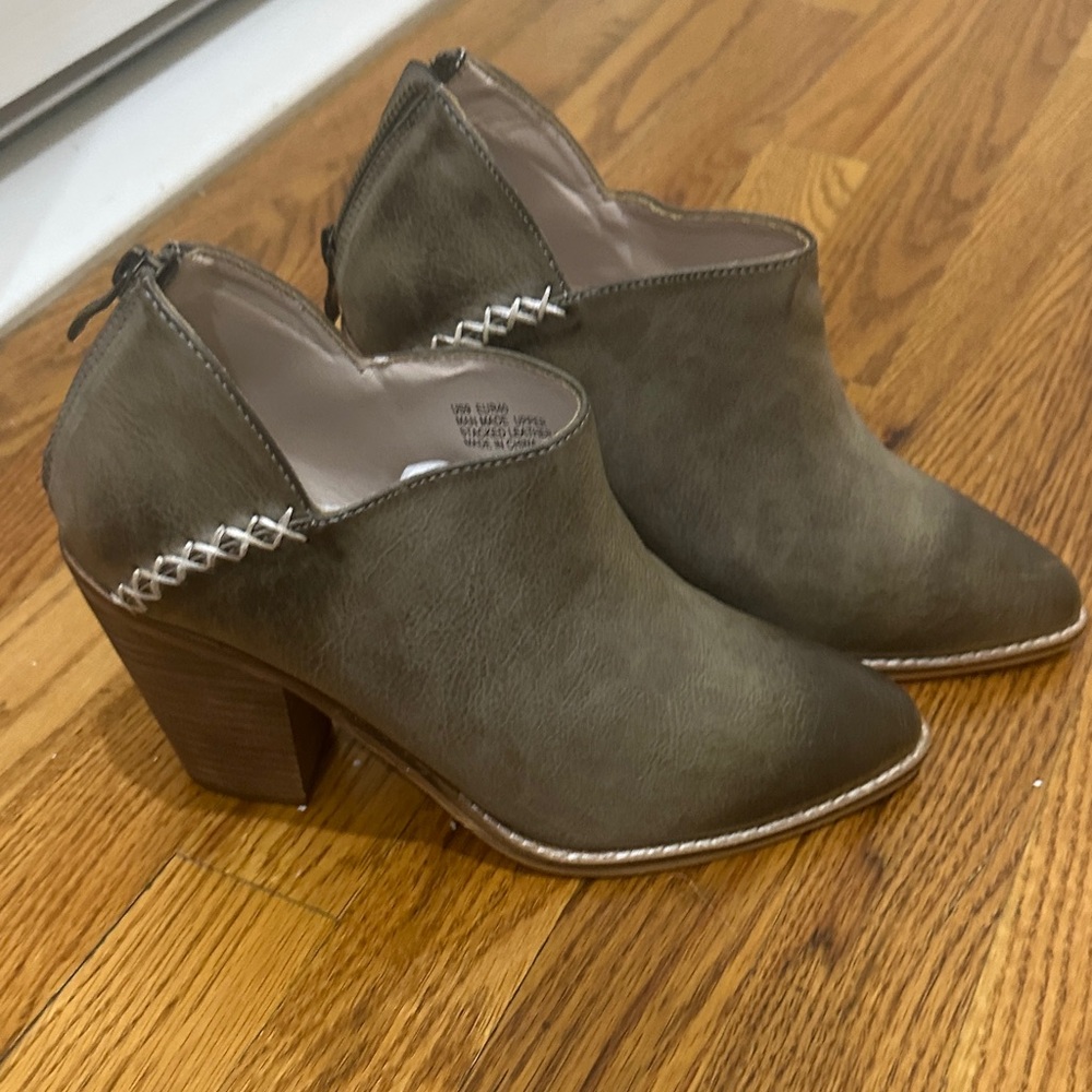 Olive Green Ankle Booties